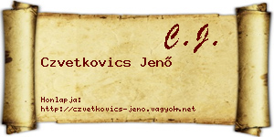 Czvetkovics Jenő névjegykártya