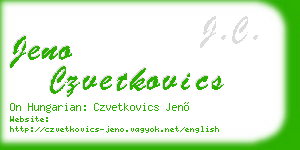 jeno czvetkovics business card