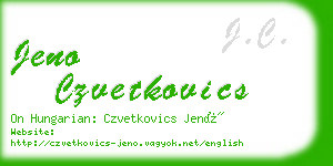 jeno czvetkovics business card